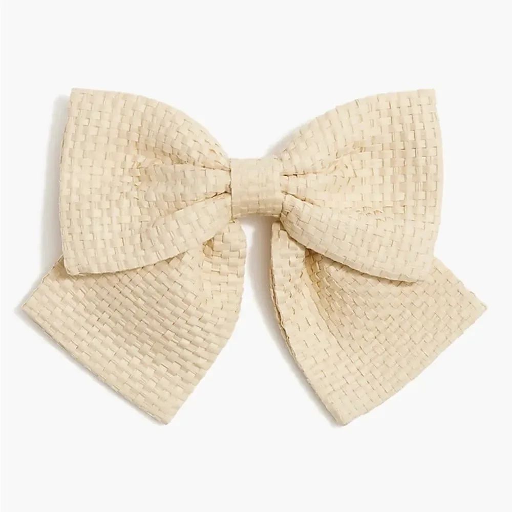 J. Crew Cream Woven Hair Bow